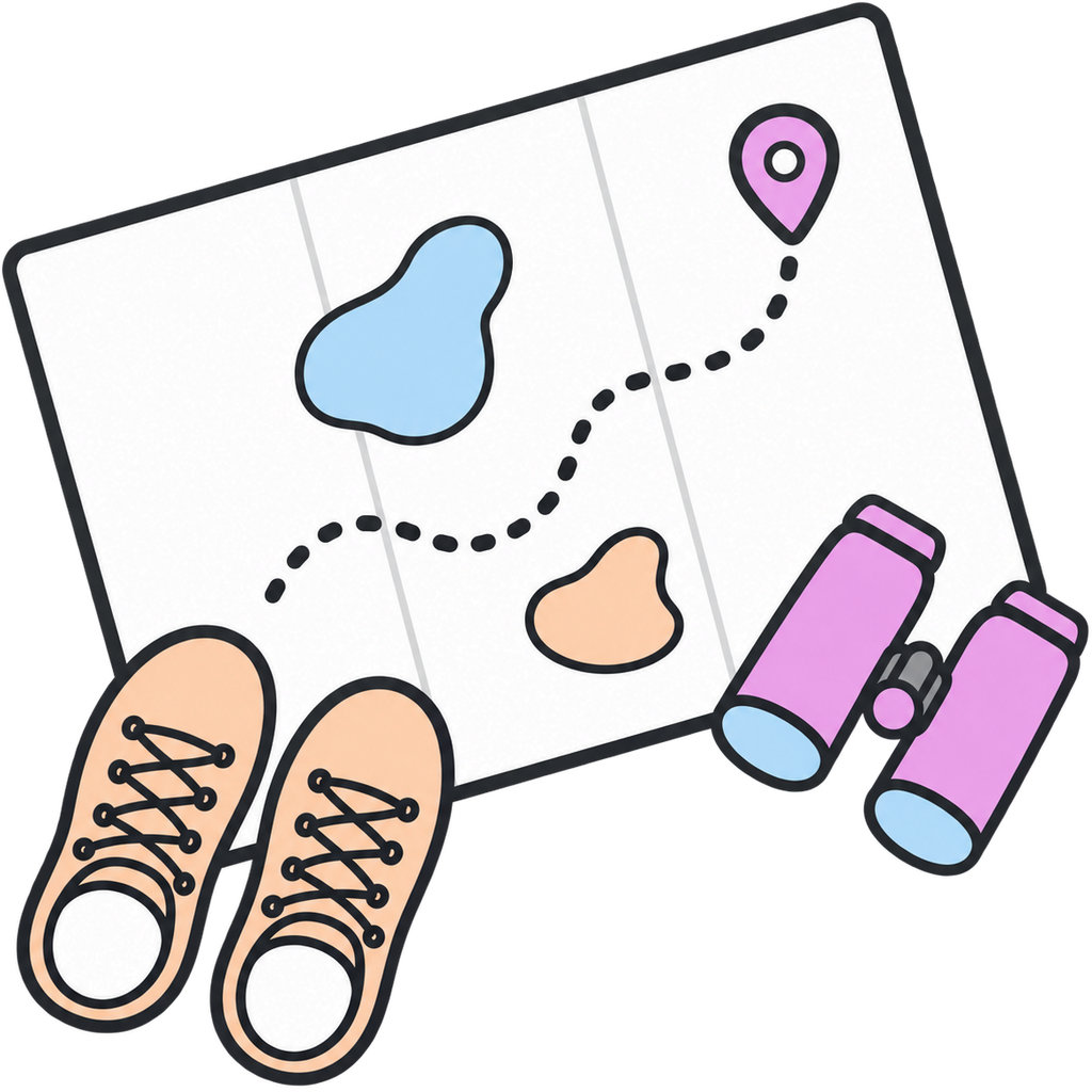 Illustration of the Island Guides book with a folding map